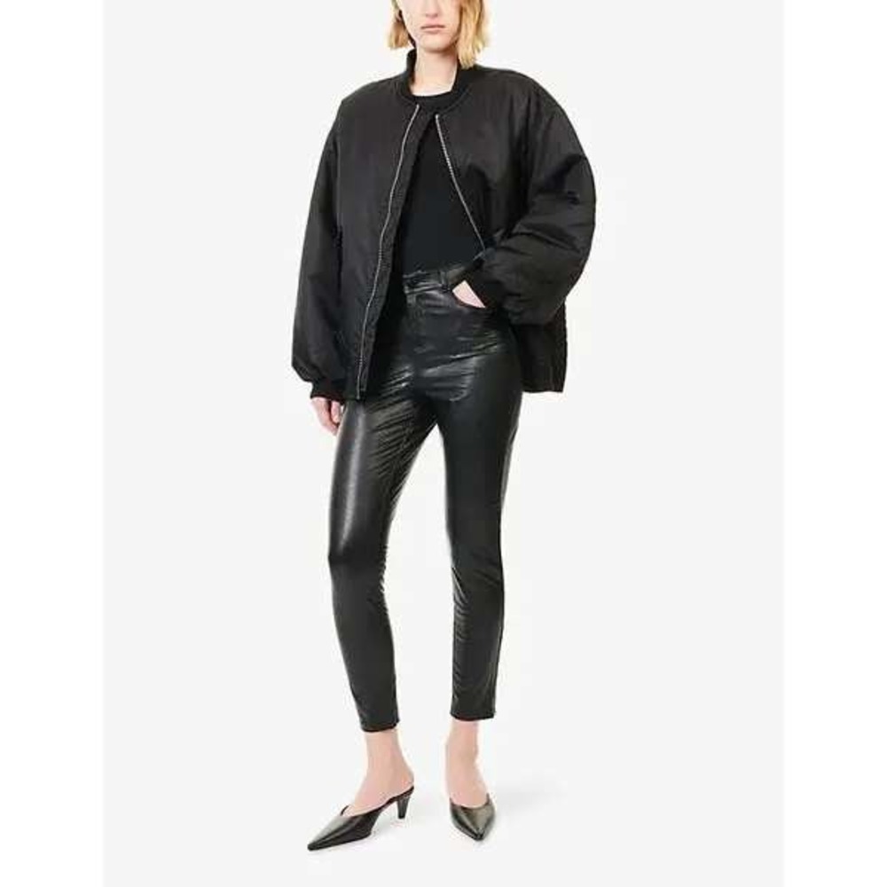 Commando Slim-leg Faux Leather Trousers Five Pocket Pants Black High Rise Small